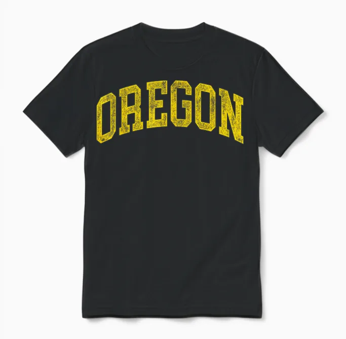 Vintage Oregon Men Oregon Women Retro Green Throwback Unisex T-Shirt in Black