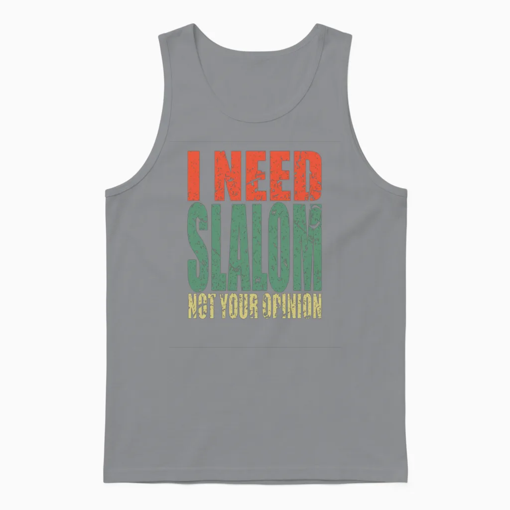 Slalom Saying Funny Unisex Tank Top in Sport Grey