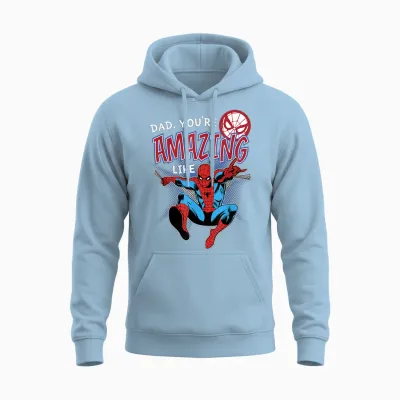 Marvel Spider-Man Amazing Dad Father's Day Unisex Hoodie - Light Blue