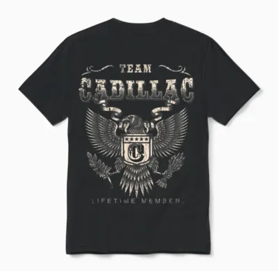 Lifetime Cadillac Team Member - Name Cadillac T-Shirt, Black, S Unisex T-Shirt - Black