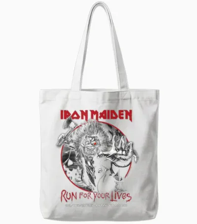 Iron Maiden Run for Your Lives Tour 2026 Lyon Tote Bags - White