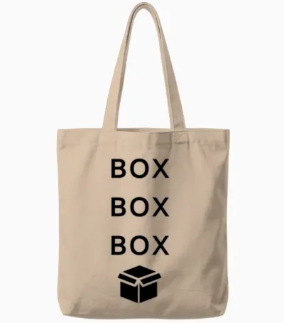 Box F1 Funny Tote Bags - Natural