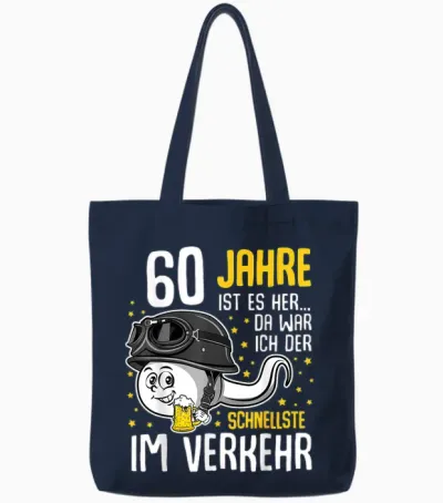 60 Years Ago the Fastest in Traffic 60th Birthday Man Tote Bags - Navy