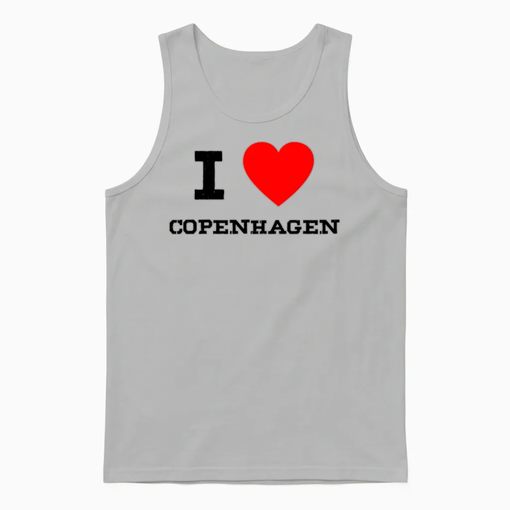 I Love Copenhagen Unisex Tank Top - Ash