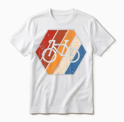 Cycling Retro Unisex T-Shirt - White