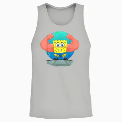Mademark X Spongebob Squarepants - Spongebob Musclebob Buffpants Unisex Tank Top - Ash