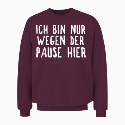 Ich Bin Nur Hier Für Die Pause Unisex Sweatshirt - Maroon