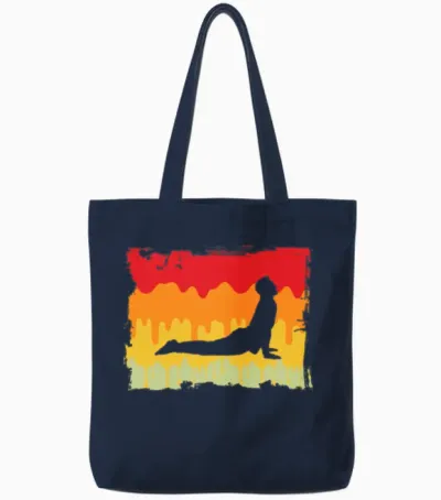 Yoga Retro Tote Bags - Navy