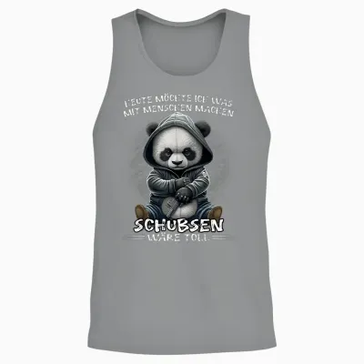 Heute Möchte Ich Was Mit Menschen Machen Schubsen Wäre Toll T-Shirt, Black Unisex Tank Top - Sport Grey