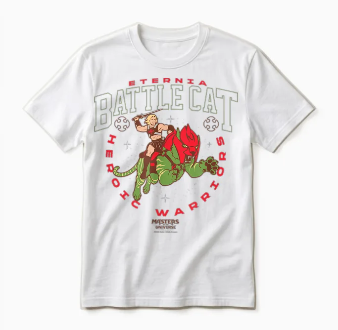 Maîtres De L'univers : Chat De Combat Eternia Unisex T-Shirt in White
