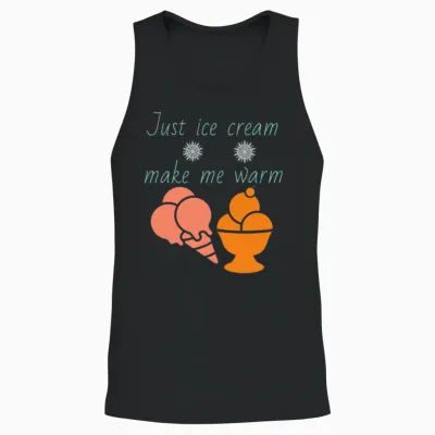 Ice Cream, Disney, Pink, Chocolate, Vanilla, Sweet Unisex Tank Top - Black
