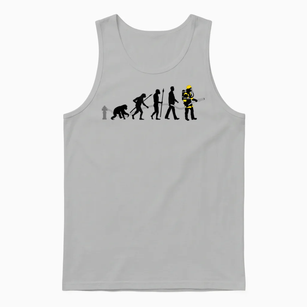 Feuerwehr Feuerwehrmann Evolution Cool Vintage Retro Unisex Tank Top in Ash