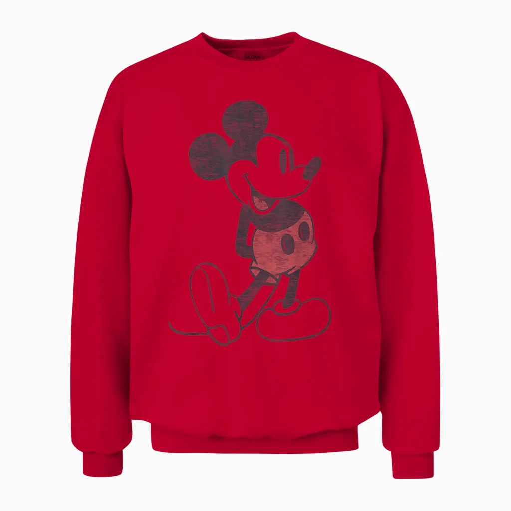Disney Mickey & Friends Mickey Mouse Vintage Portrait Unisex Sweatshirt - Red