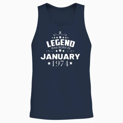 January 1974 Birthday Unisex Tank Top - Navy