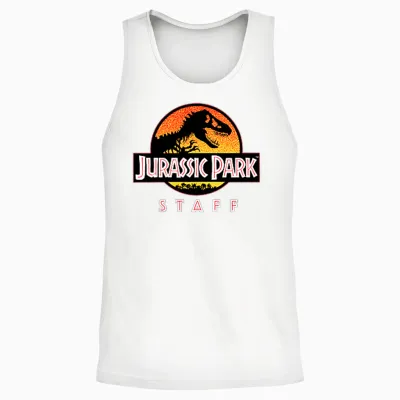 Jurassic Park Ranger Staff Uniform Front and Back Unisex Tank Top - White
