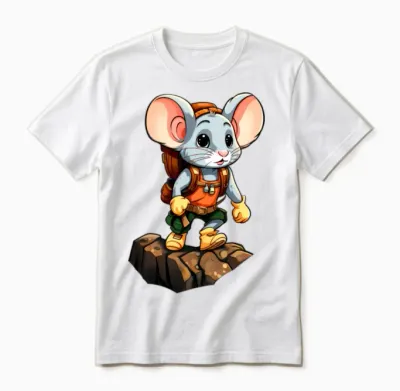 Mice Mountaineer / Hiking Mouse Unisex T-Shirt - White