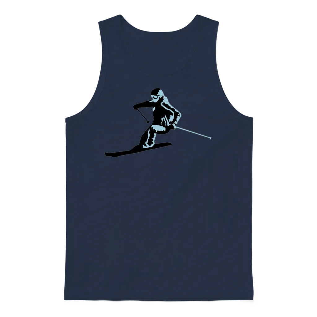Skiing, Skier, Ski Unisex Tank Top - Navy