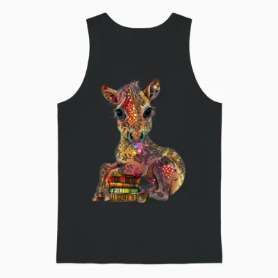Literary Foal: a Pointillism Tale of Wisdom Unisex Tank Top - Black