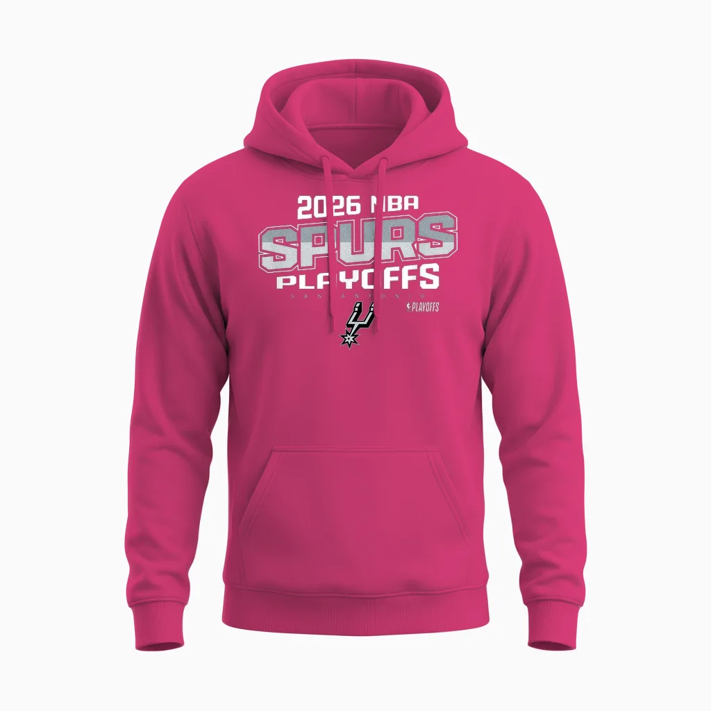 Nba Officiel 2026 Playoffs San Antonio Spurs Niveau Supérieur Unisex Hoodie in Heliconia