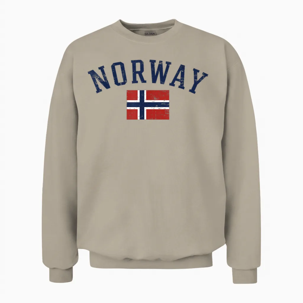 Norway Flag for Men Women Norwegian Scandinavian Pride Norge Unisex Sweatshirt in Sand