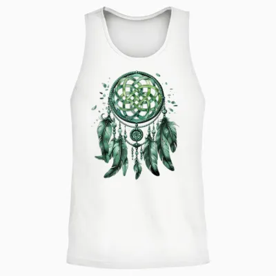 Aquarelle Vert Irlandais Boho Cute Celtic Knot Dreamcatcher Unisex Tank Top - White