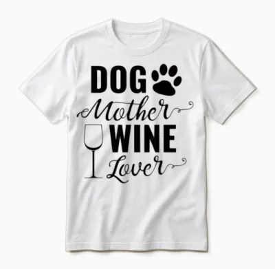 Dog Mother Wine Lover Dog Unisex T-Shirt - White