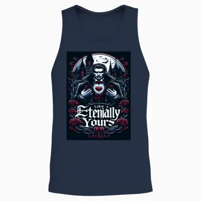 Funny Eternally Yours Unisex Tank Top - Navy