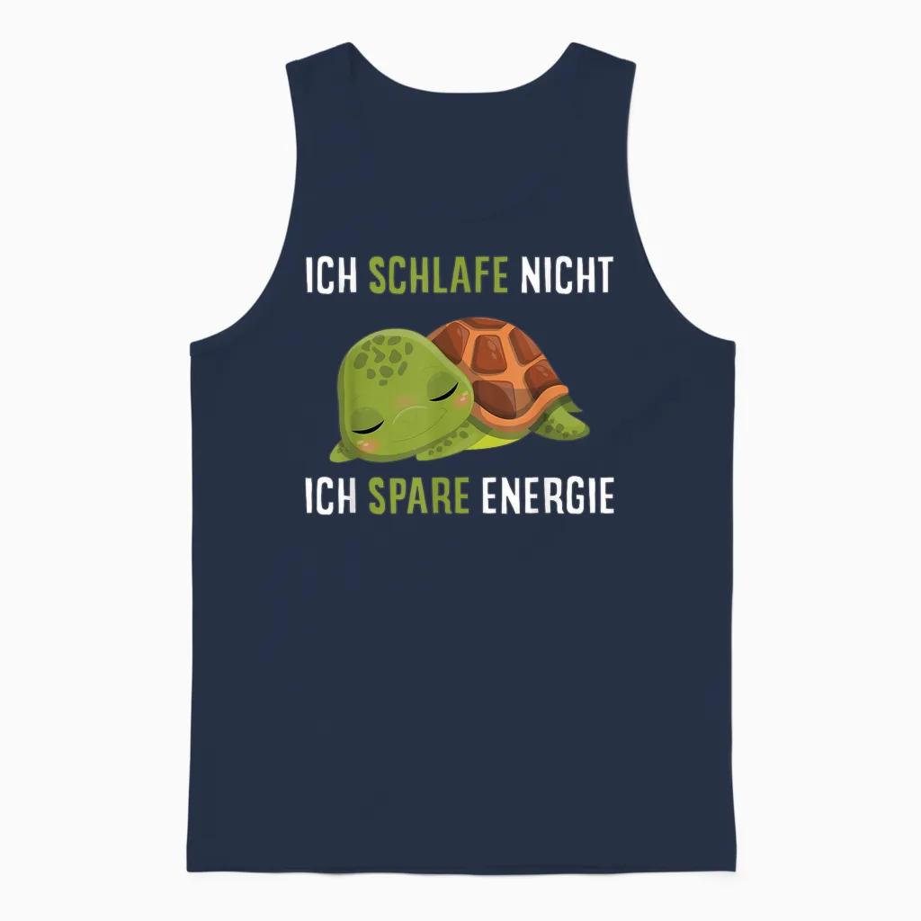 Ich Schlafe Nicht Ich Spare Energie Müde Schildkröte Schlaf Unisex Tank Top in Navy