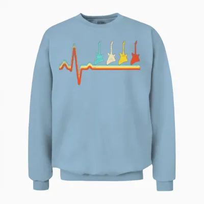 Rock Retro Heartbeat Unisex Sweatshirt - Light Blue