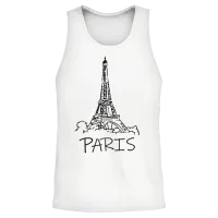 Paris Unisex Tank Top - White – 2