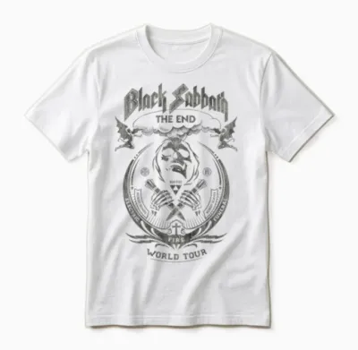Black Sabbath Iconic the End World Tour Graphic T-Shirt, Black, S Unisex T-Shirt - White