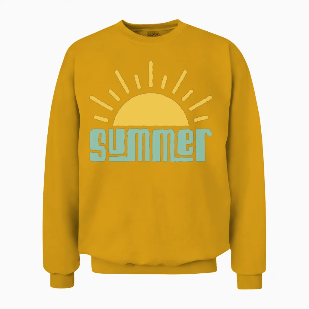 Summer Sunshine Retro - & Beach Unisex Sweatshirt - Gold