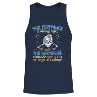 Funny Bartender Unisex Tank Top - Navy – 2