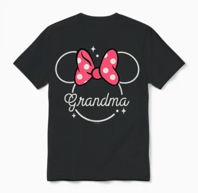 Disney Minnie Mouse Grandma Head Icon Magic Mother’s Day Unisex T-Shirt - Black