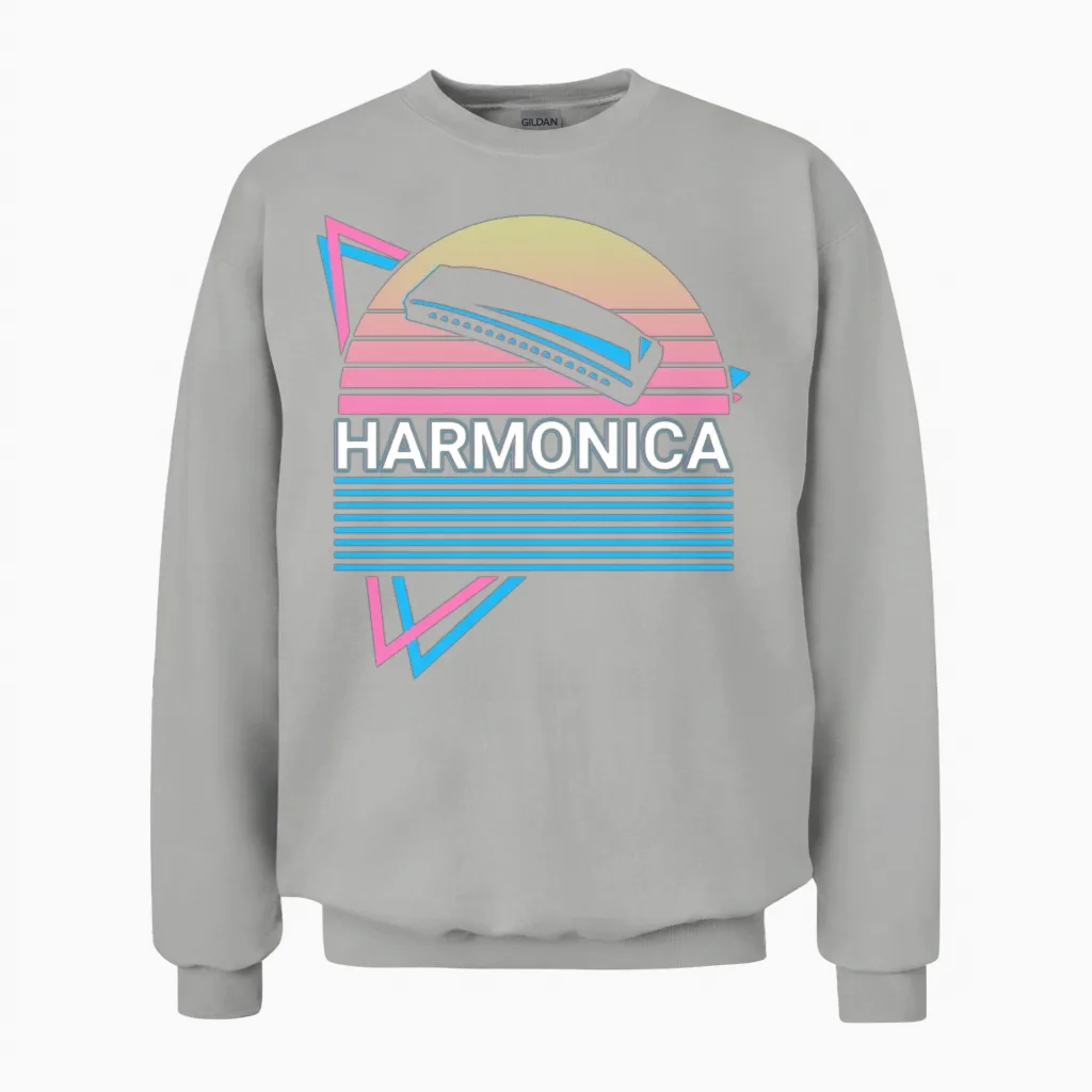 Harmonica Player Harmonicist Retro Unisex Sweatshirt - Ash