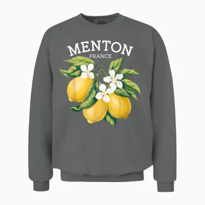 Menton France French Riviera T-Shirt, Black, S Unisex Sweatshirt - Graphite Heather