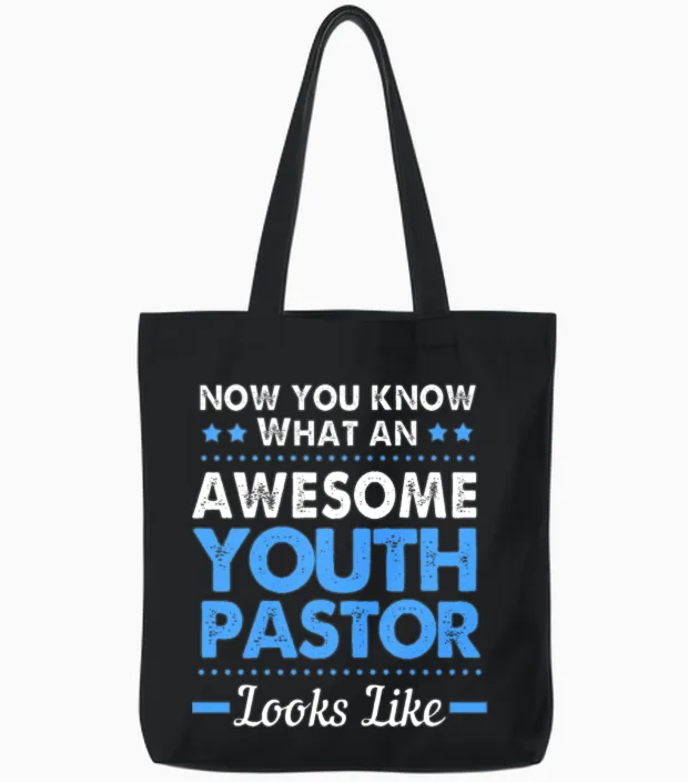 Funny Youth Pastor Appreciation Tote Bags in Black