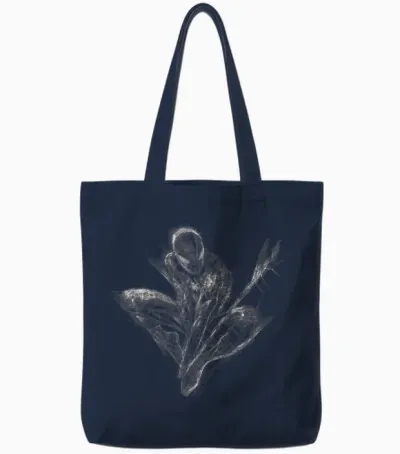 Marvel Universe Spiderman Web Crouch Tote Bags - Navy