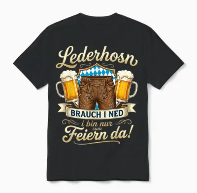 Trachtenshirt Herren Tracht Shirt Passend Für Oktoberfest Unisex T-Shirt - Black