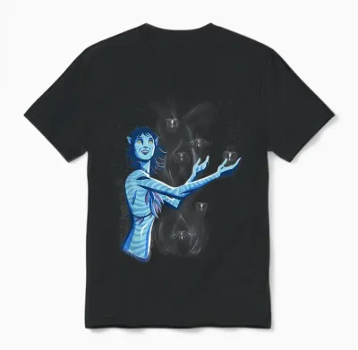 Avatar: Fire and Ash Kiri Surrounded by Woodsprites Unisex T-Shirt - Black