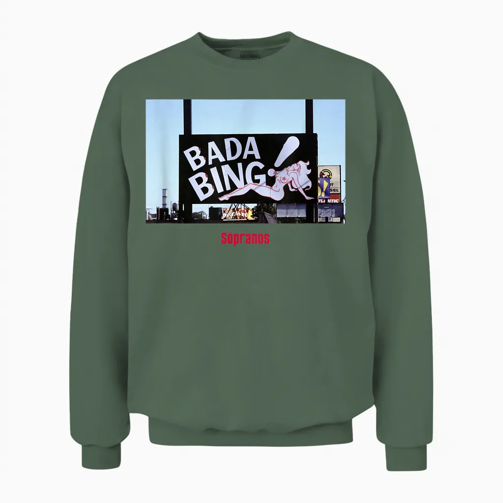 The Sopranos Bada Bing Club Papl2594 Unisex Sweatshirt in Military Green