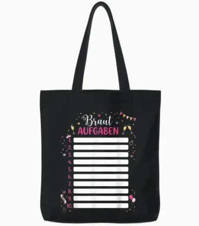 Braut Aufgaben Jga Frauen Junggeselllinnenabschied Tote Bags - Black