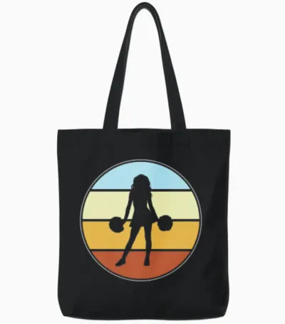 Cheerleading Retro Tote Bags - Black