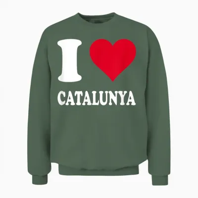 Cœur Rouge I Love Catalunya Unisex Sweatshirt - Military Green