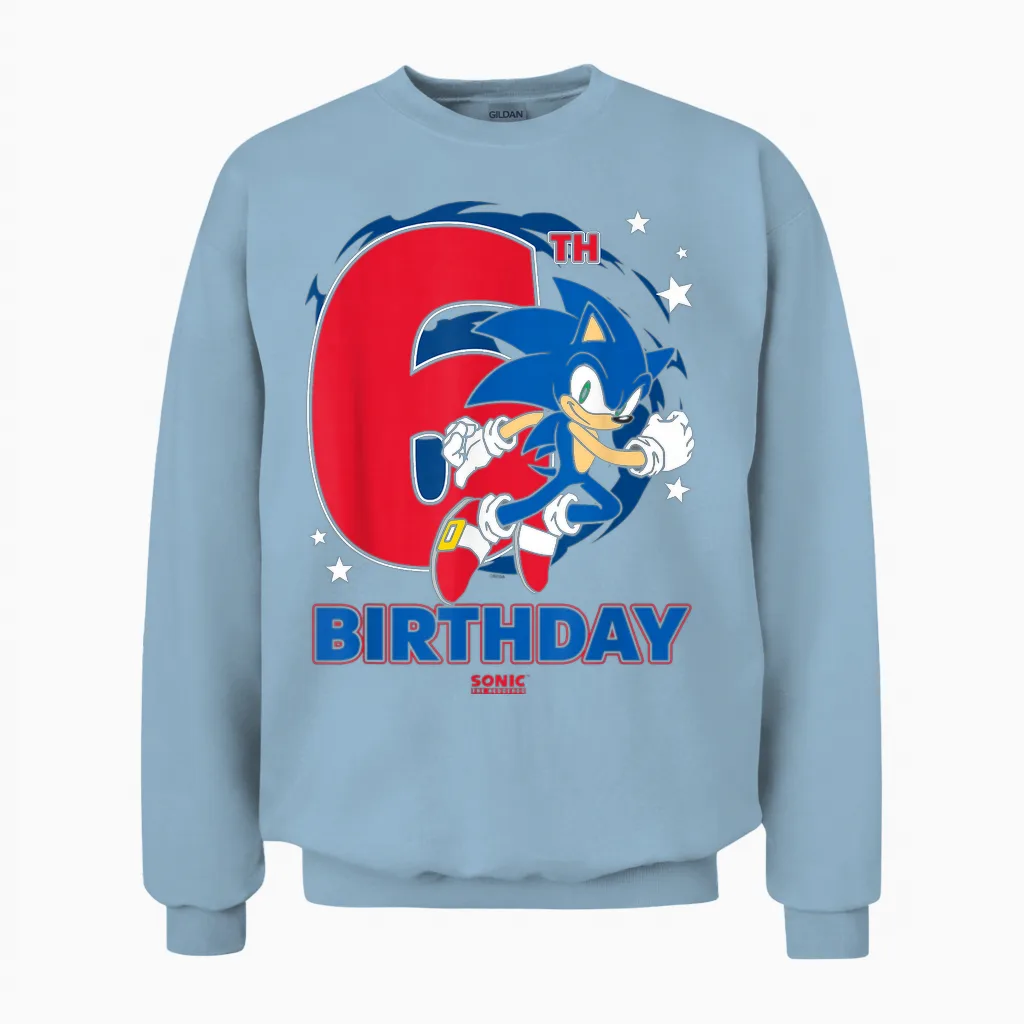 Sonic the Hedgehog Epic Sonic 6th Birthday Big Chest Logo Unisex Sweatshirt in Light Blue