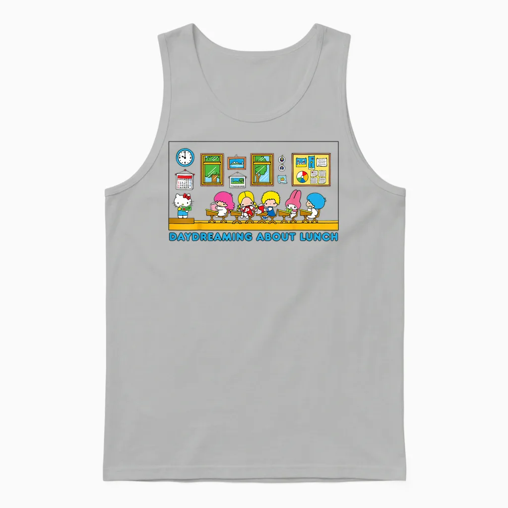 Sanrio Hello Kitty and Friends Daydreaming About Lunch Class Unisex Tank Top in Ash