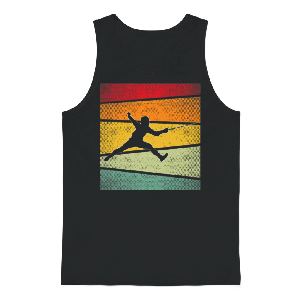 Fencing Retro Unisex Tank Top - Black