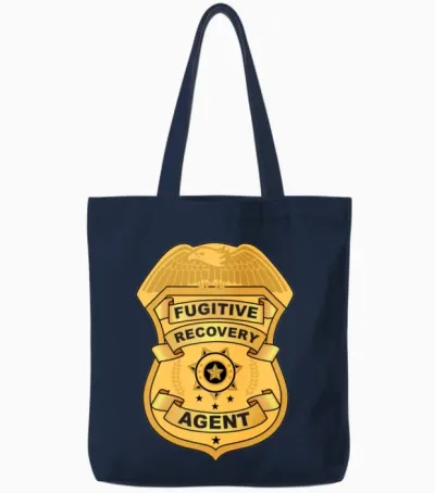 Fugitive Recovery Agent Shield Tote Bags - Navy