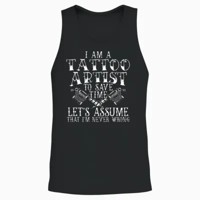 I Am a Tattoo Artist Tattooing Tattooed Ink Junkie Unisex Tank Top - Black