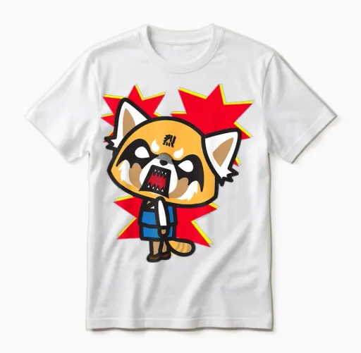 Aggretsuko Rage Face Unisex T-Shirt in White